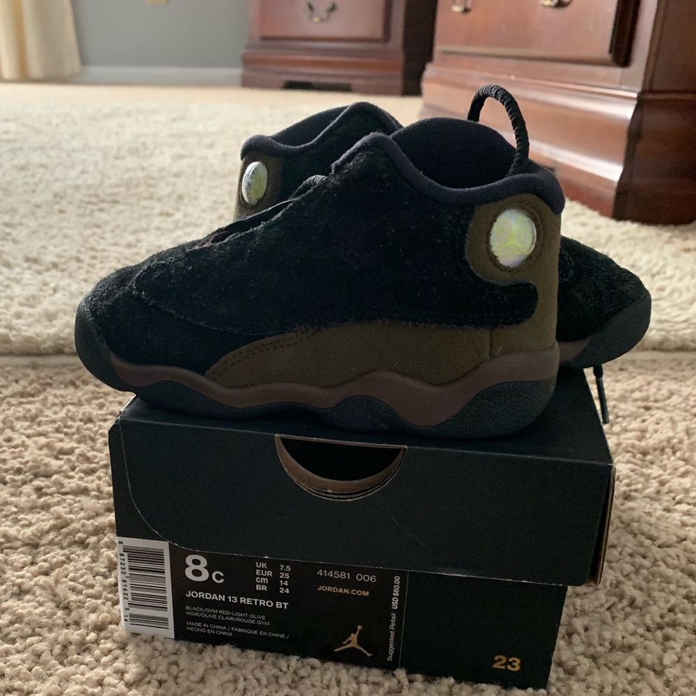 Jordan Retro 13, Black & Olive, sz 8c